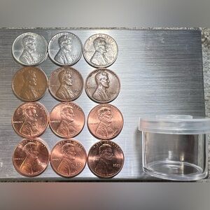 ⚫️ Vintage - All 3 Mints - 1943 Steel Pennies - War Time Wheaties - Collectible